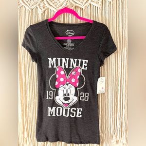 NWT Girls Sz Med 7/9 Minnie Mouse Gray T-shirt my Disney.